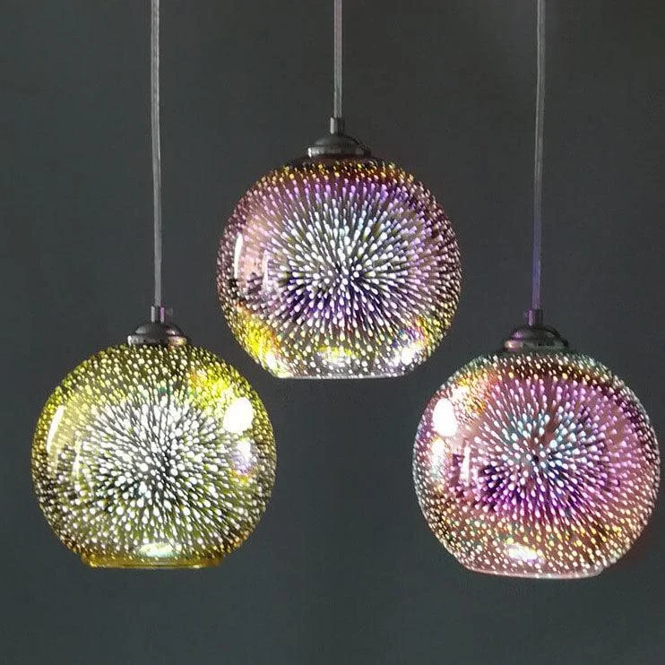 Innovative 3D Colorful Fireworks Glass Pendant Lamp with 1 Light Source -  - #tag1#