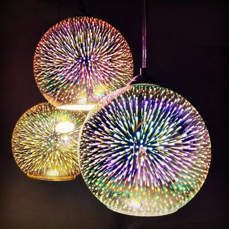 Innovative 3D Colorful Fireworks Glass Pendant Lamp with 1 Light Source -  - #tag1#