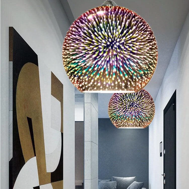 Innovative 3D Colorful Fireworks Glass Pendant Lamp with 1 Light Source -  - #tag1#