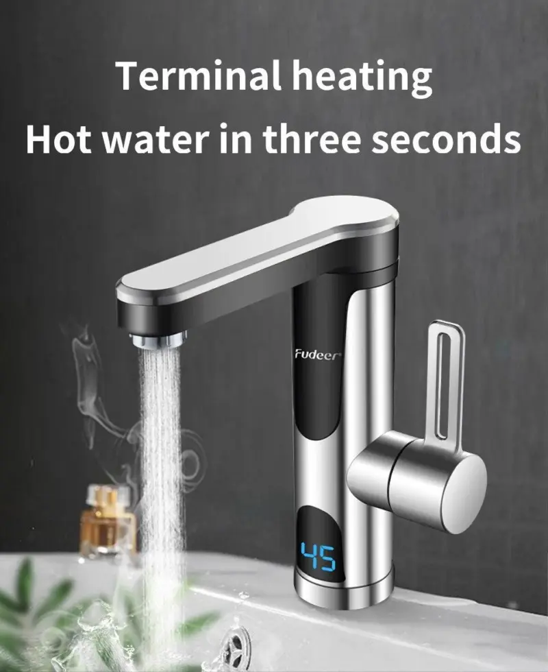 Instant Water Heater Faucet for Basin Tap 220V 3400W Tankless LCD Display tag1