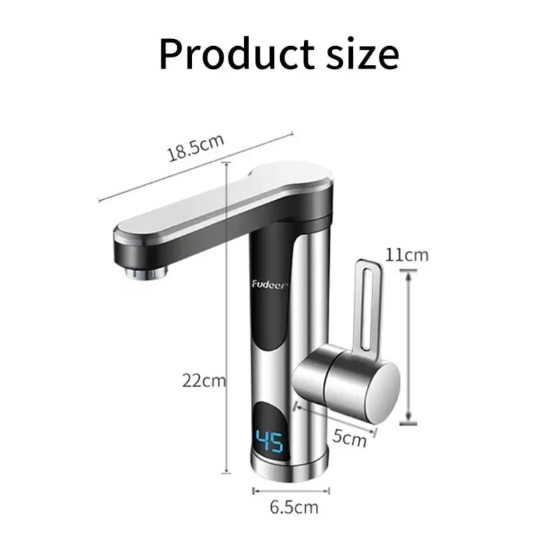 Instant Water Heater Faucet for Basin Tap 220V 3400W Tankless LCD Display tag1