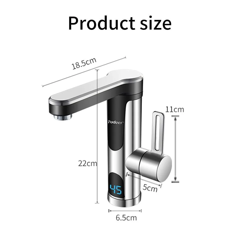 Instant Water Heater Faucet for Basin Tap 220V 3400W Tankless LCD Display -  - #tag1#