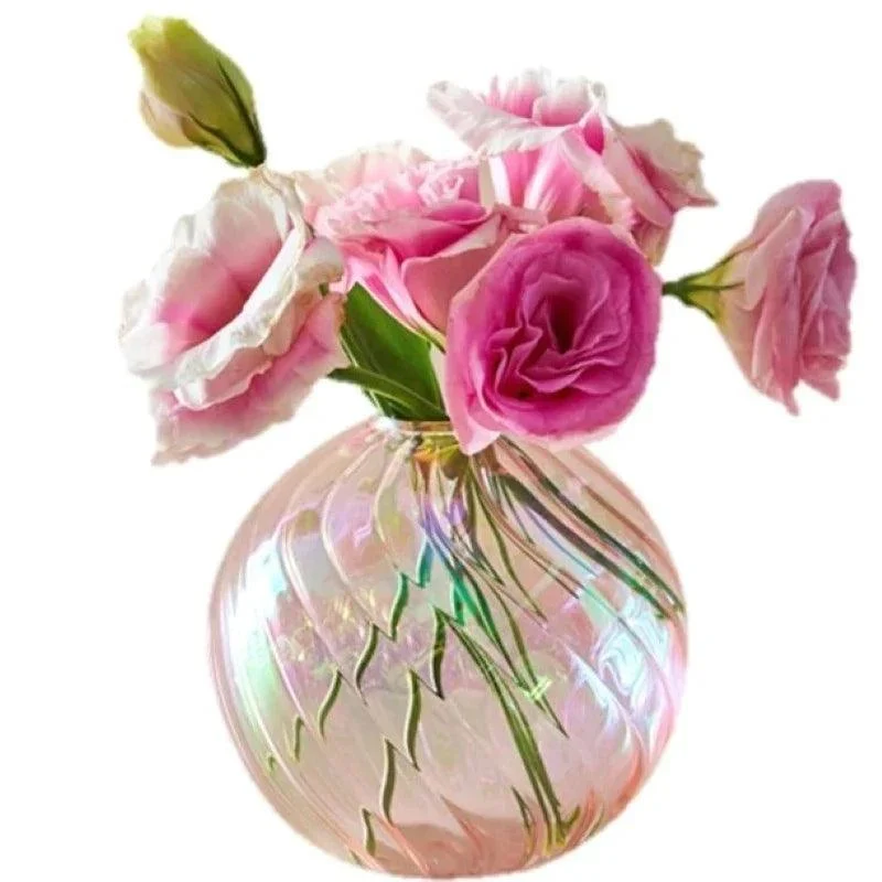 Iridescent Glass Ball Vases Flower Pot -