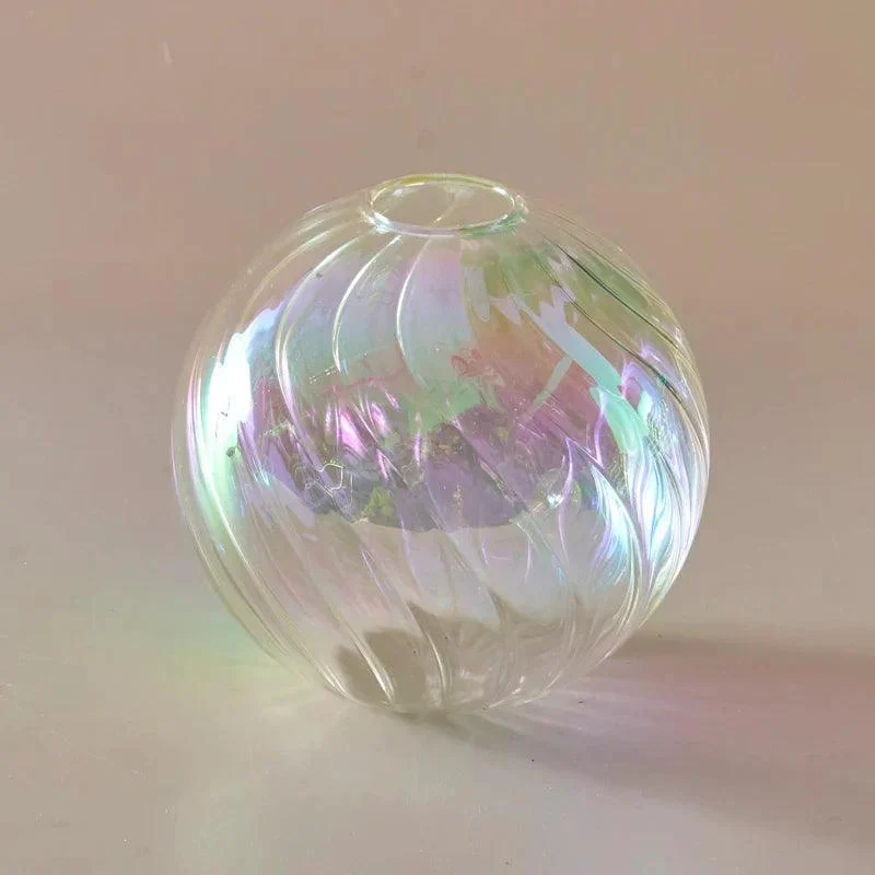 Iridescent Glass Ball Vases Flower Pot -