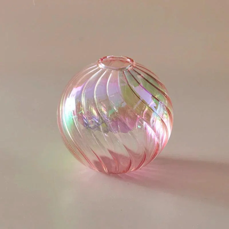 Iridescent Glass Ball Vases Flower Pot -