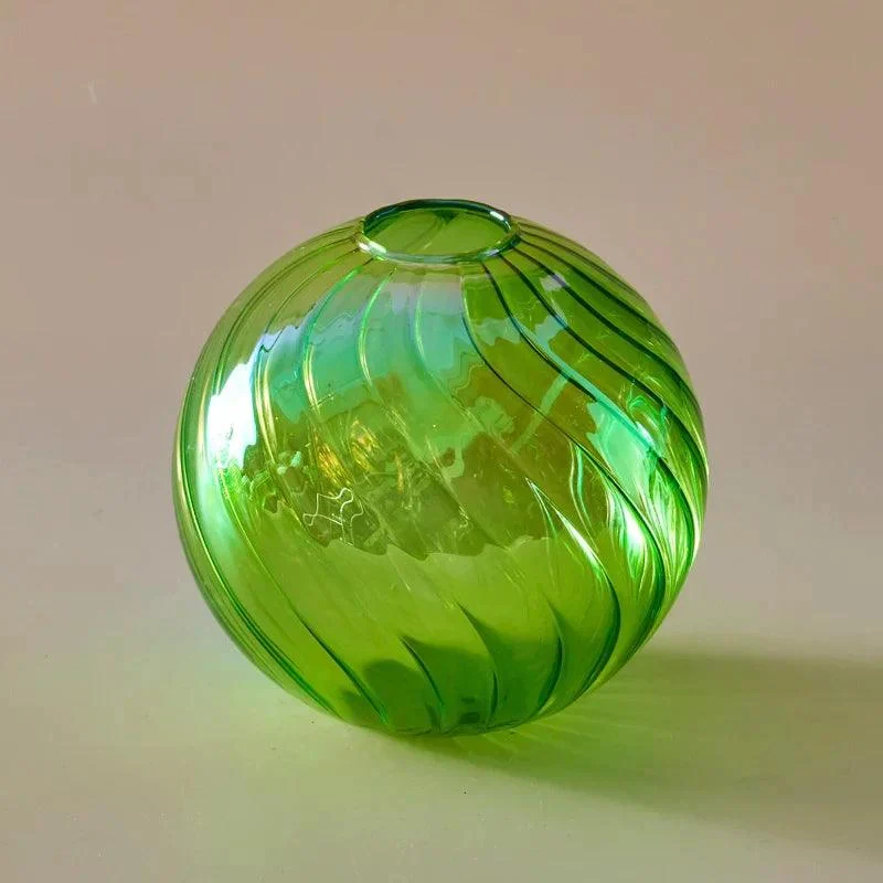 Iridescent Glass Ball Vases Flower Pot -