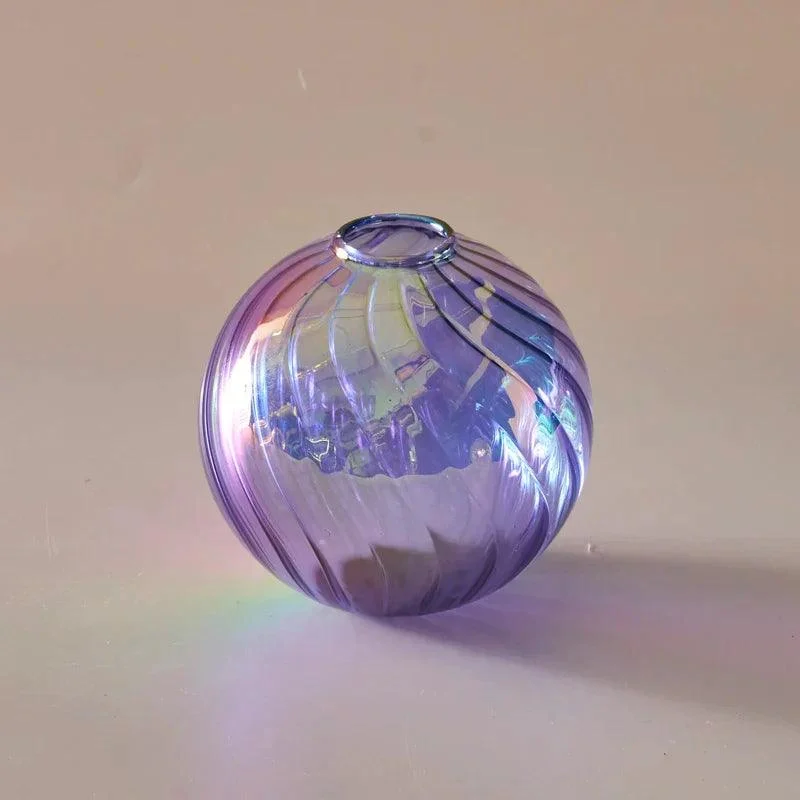 Iridescent Glass Ball Vases Flower Pot -