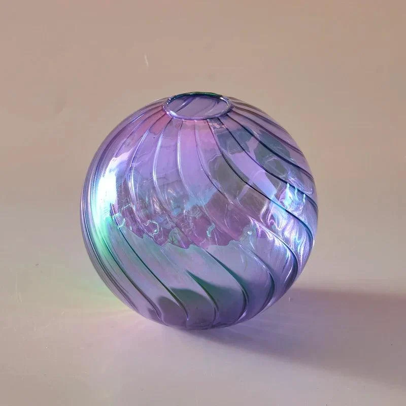 Iridescent Glass Ball Vases Flower Pot -