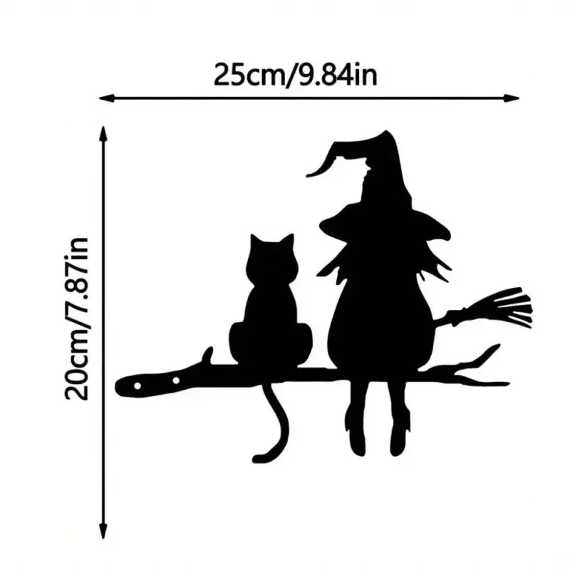 Iron Silhouette Cute Witch And Cat Garden Stake On The Branch Yard Art Decor Tree Stump.jpg 55850ed1 416b 41b1 8df7 95f064fc5029