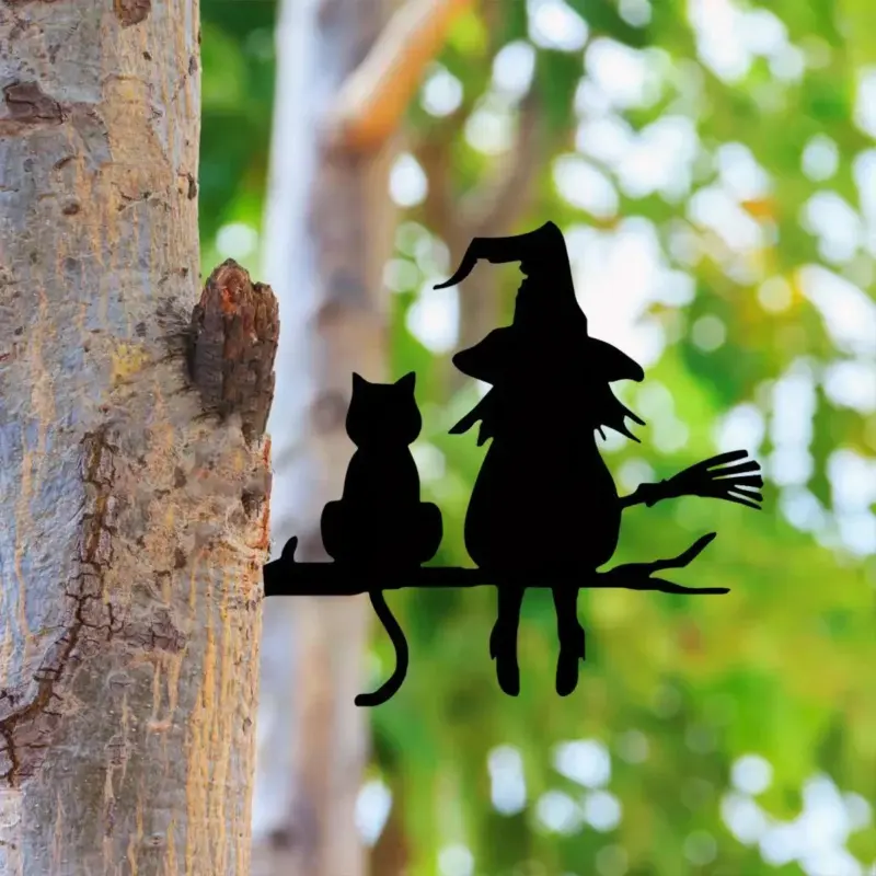 Iron Silhouette Cute Witch And Cat Garden Stake On The Branch Yard Art Decor Tree Stump.png 04d3cc99 04d8 4e2c bf40 2e72af9dc2c7