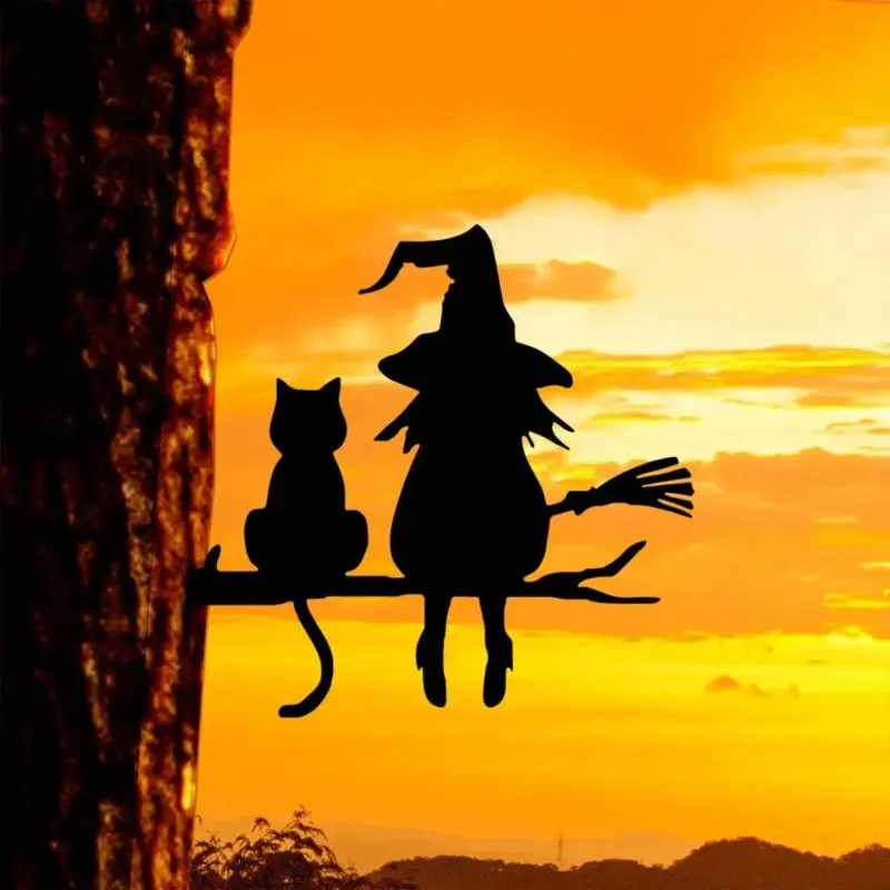 Iron Silhouette Cute Witch And Cat Garden Stake On The Branch Yard Art Decor Tree Stump.png 85f8a9b9 b3fb 4a06 bf77 c5771828d6c4