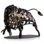 Iron made Braided Cattle Metal Home Decor Sculpture