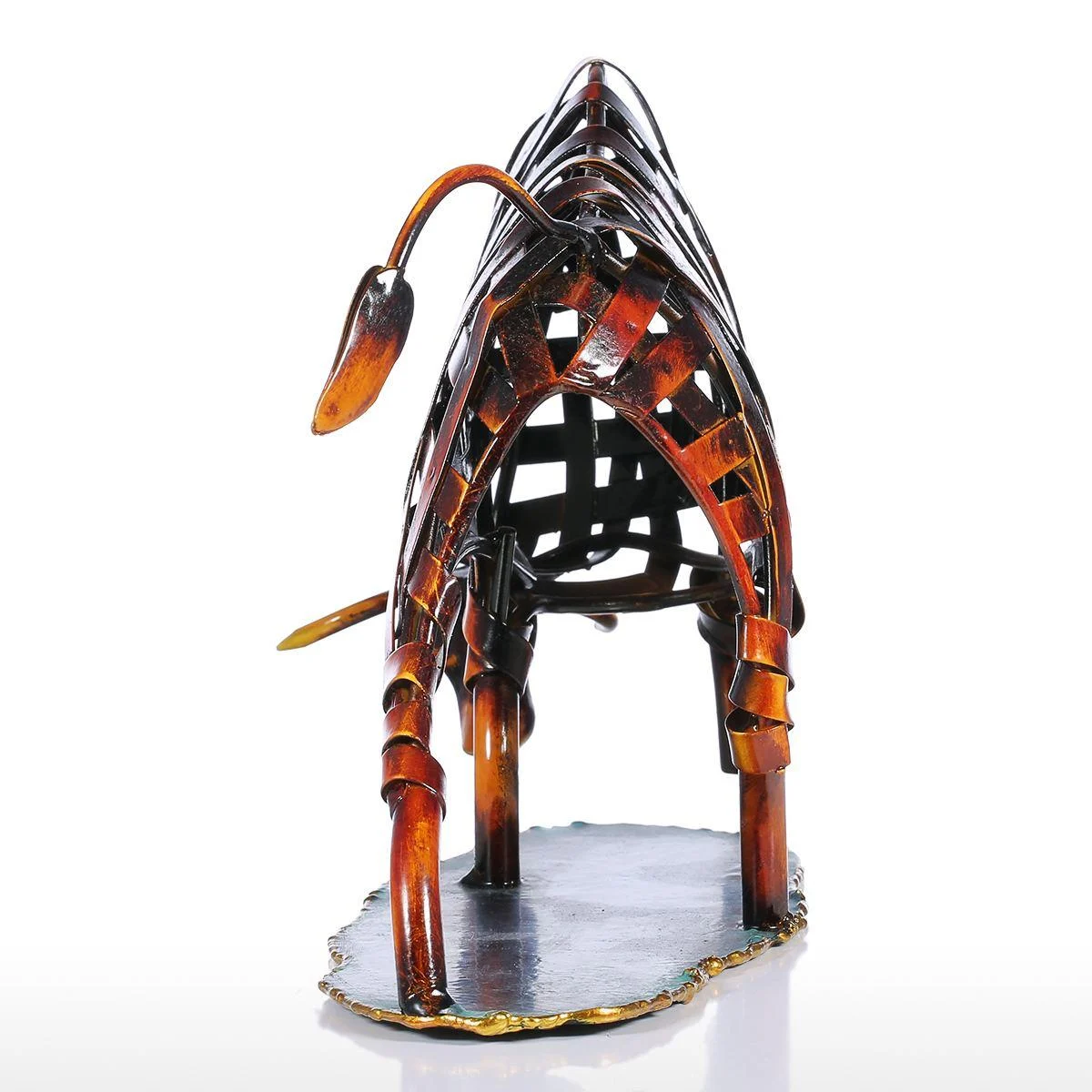 Iron-made Braided Cattle Metal Home Decor Sculpture -