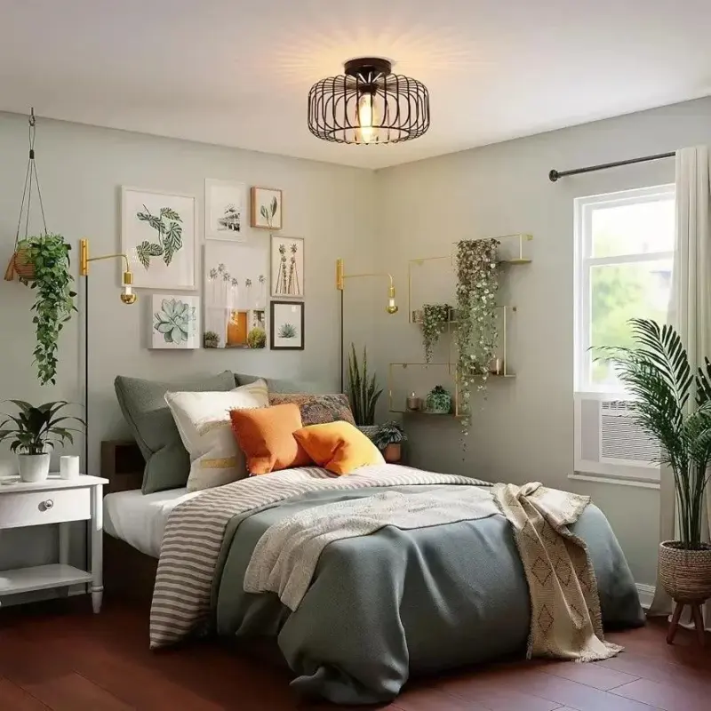 IronClad Iron ceiling lamp birdcage design tag1