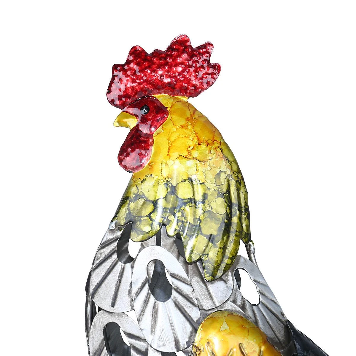 Iron Rooster Sculpture - Homeko