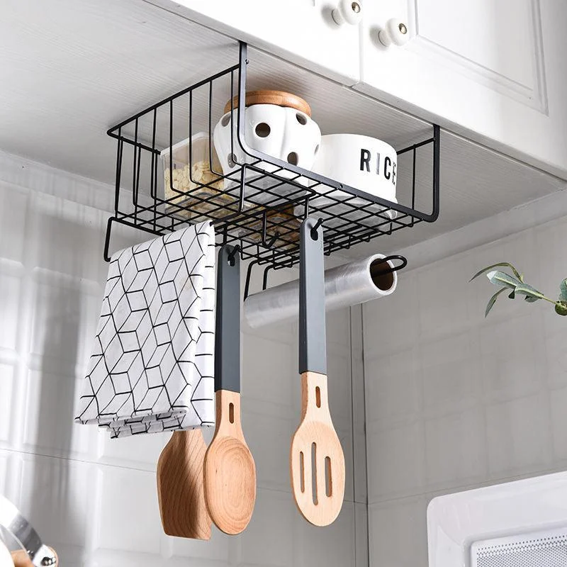 Iron Art Kitchen Storage Rack Cabinet Shelf Desk Under-line Storage Basket -  - #tag1#