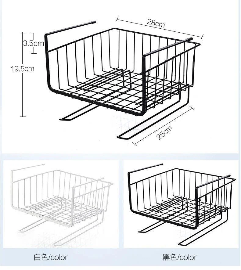 Iron Art Kitchen Storage Rack Cabinet Shelf Desk Under-line Storage Basket -  - #tag1#