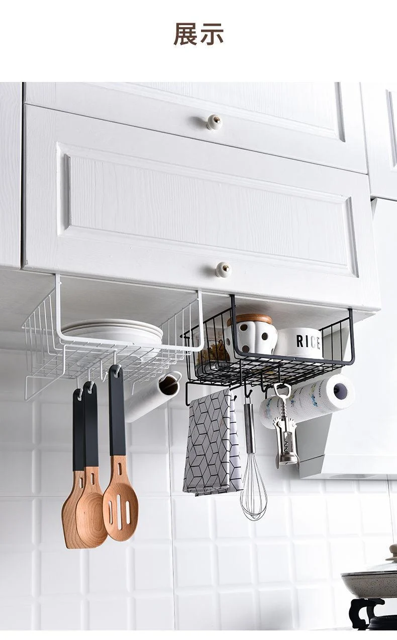Iron Art Kitchen Storage Rack Cabinet Shelf Desk Under-line Storage Basket -  - #tag1#