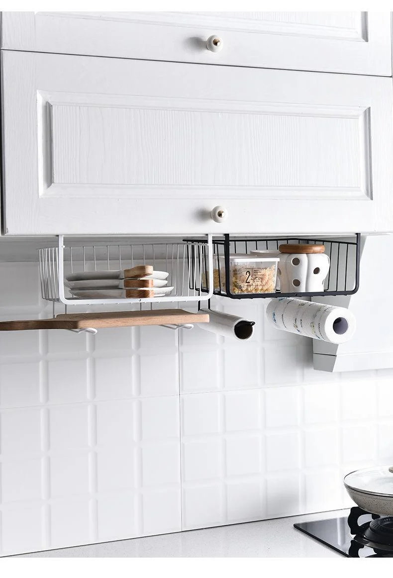 Iron Art Kitchen Storage Rack Cabinet Shelf Desk Under-line Storage Basket -  - #tag1#