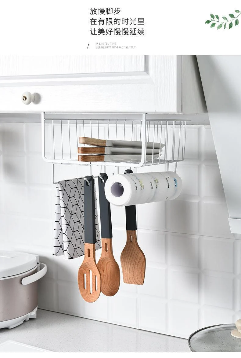 Iron Art Kitchen Storage Rack Cabinet Shelf Desk Under-line Storage Basket -  - #tag1#