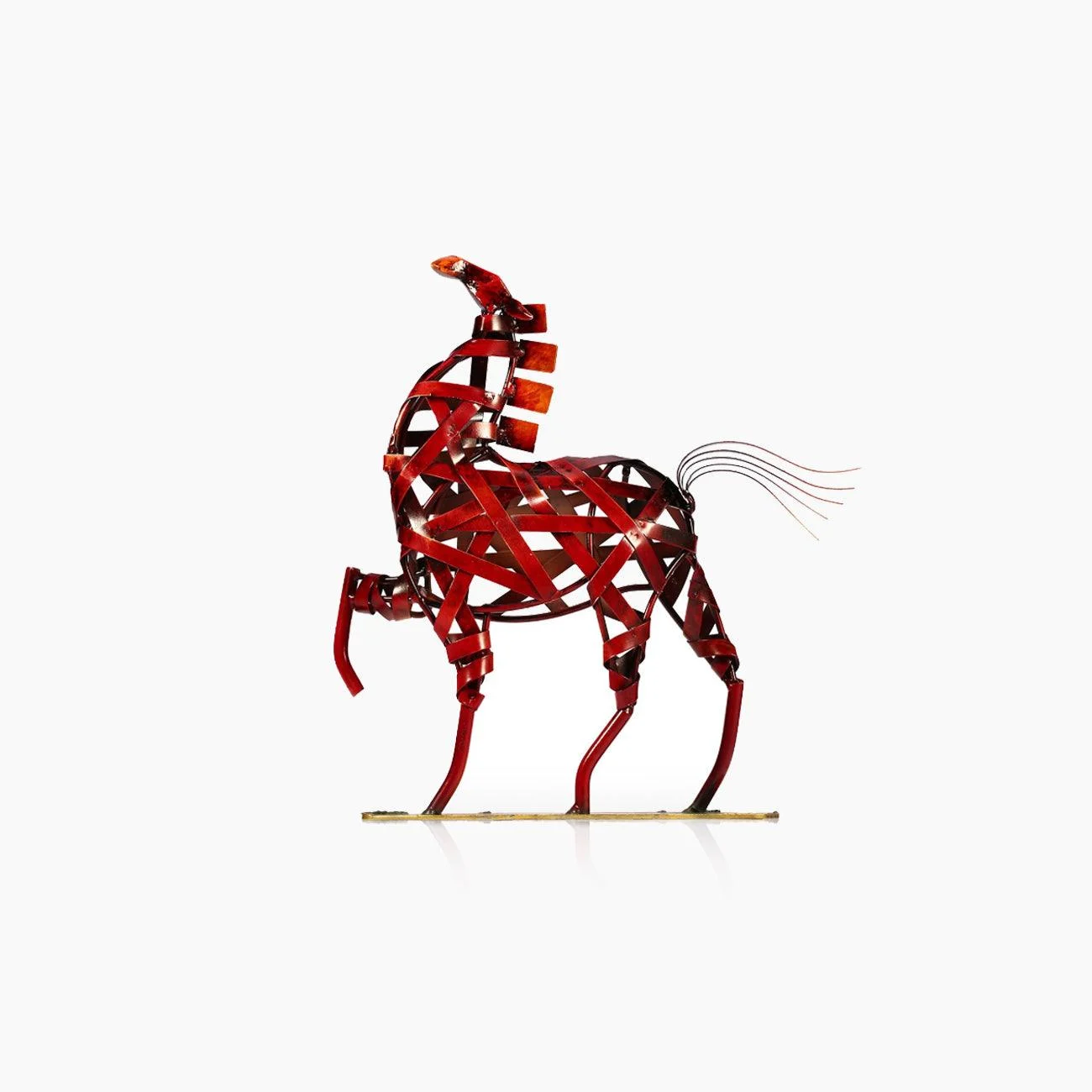 Iron Braided Horse Statue -