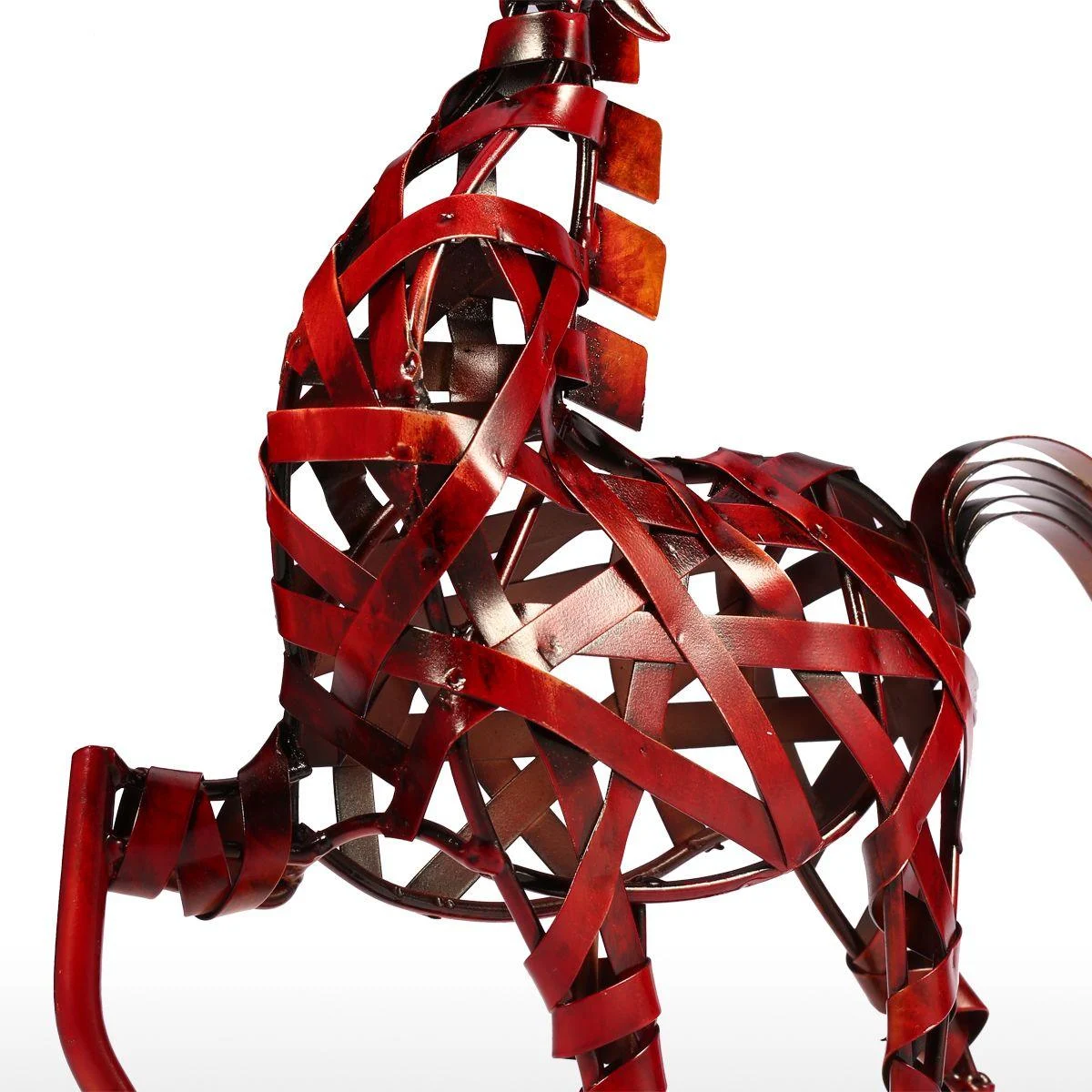 Iron Braided Horse Statue -