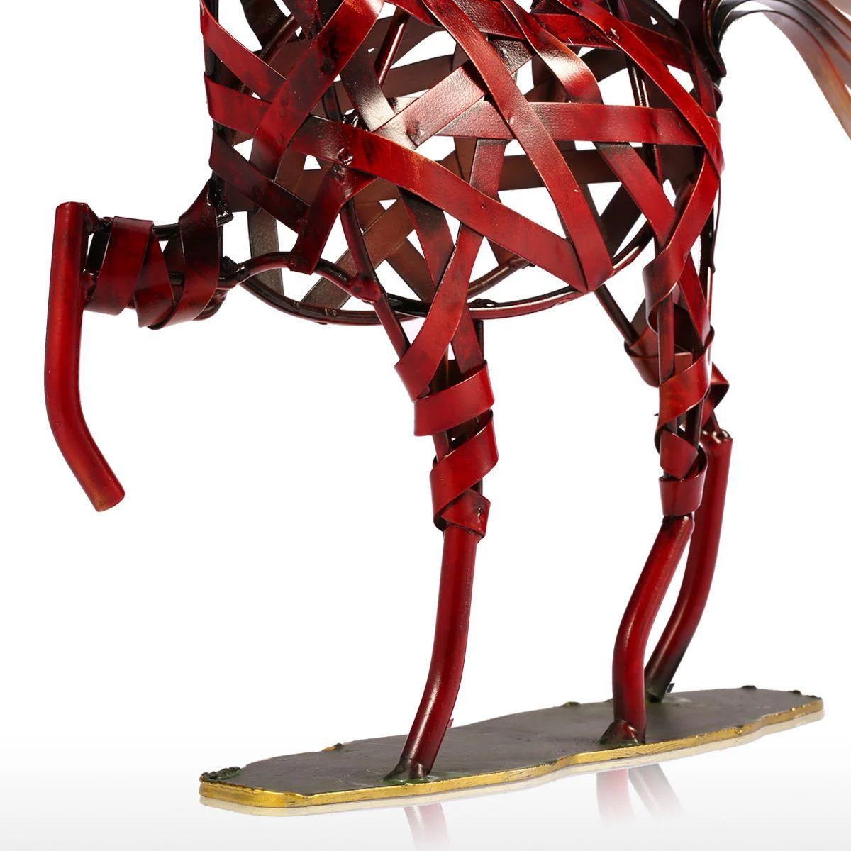 Iron Braided Horse Statue -