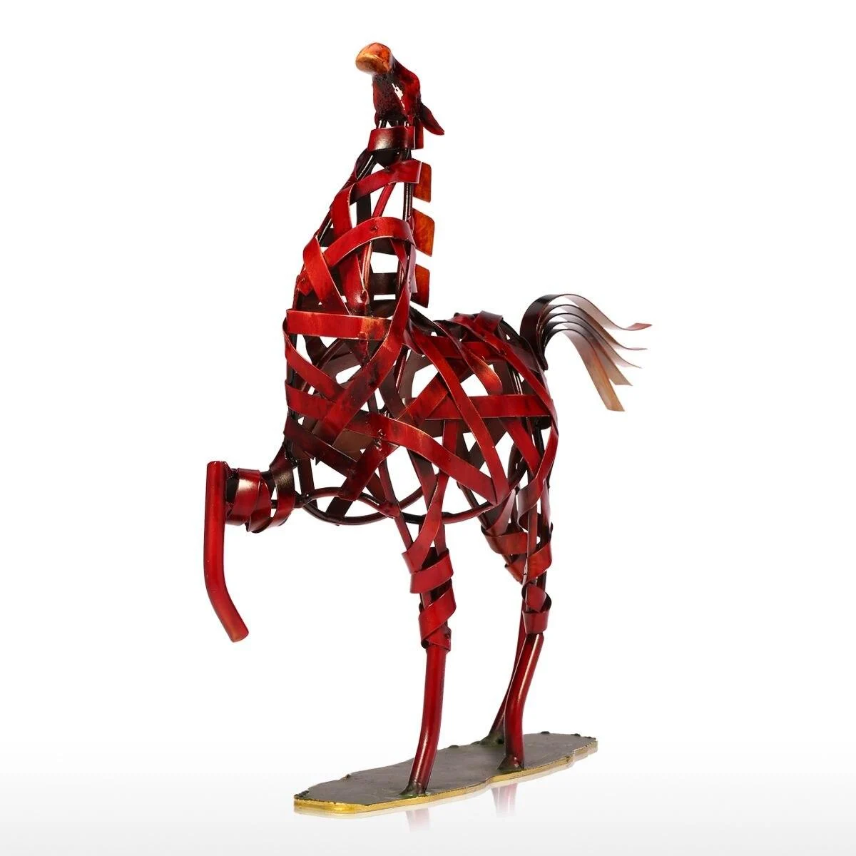 Iron Braided Horse Statue -