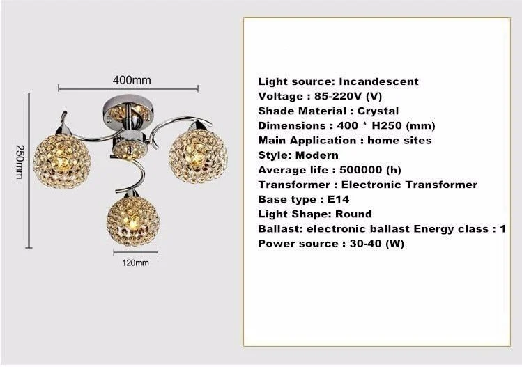 Iron Crystal Ceiling Lamps -  - #tag1#