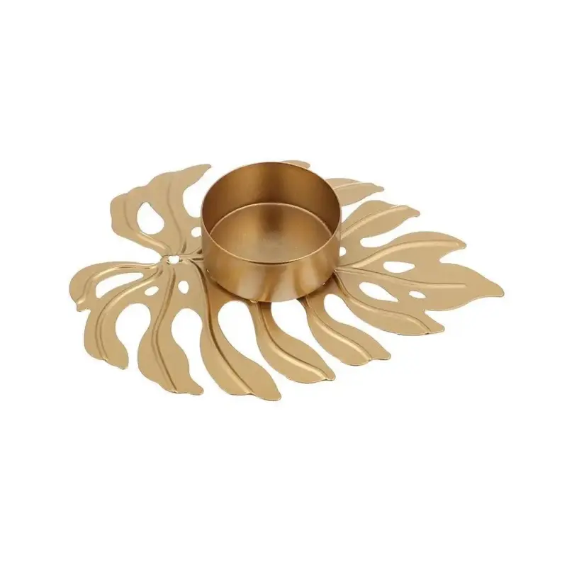 Iron Monstera Leaf Candle Holder