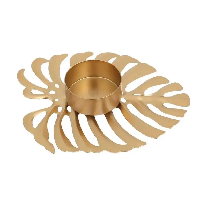Iron Monstera Leaf Candle Holder