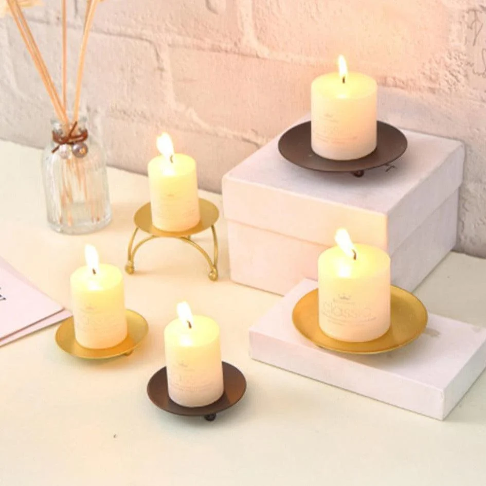 Iron Plate Candle Holder -