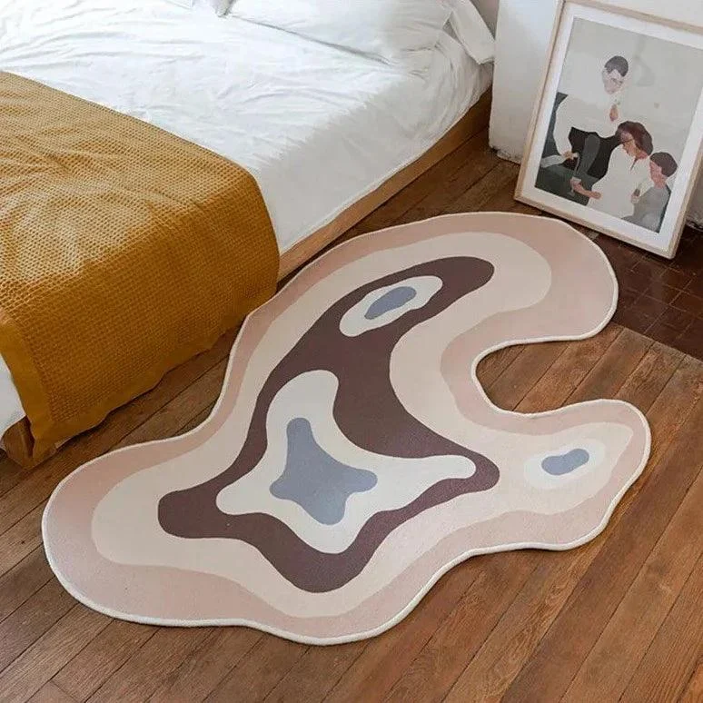 Irregular Abstract Art Area Flat Rug -