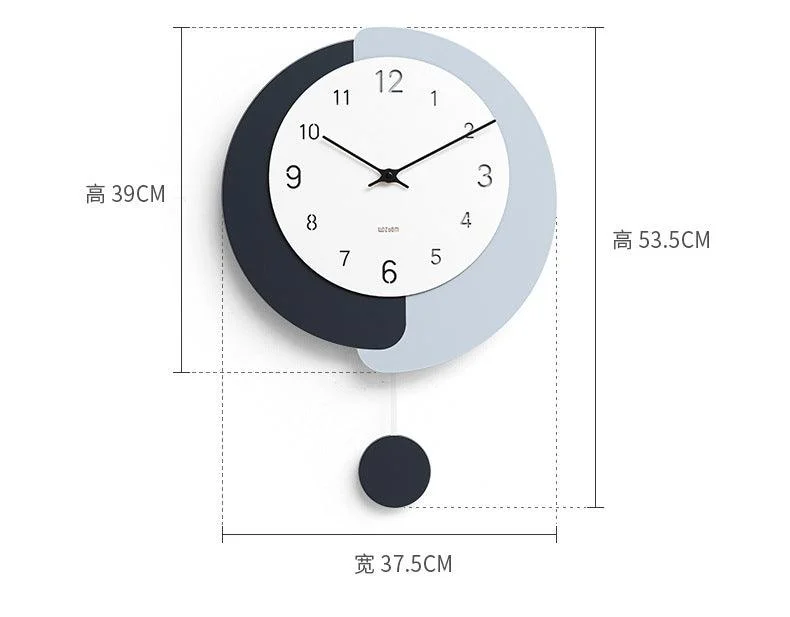 Irregular Shape Pendulum Wall Clock for Study Room -