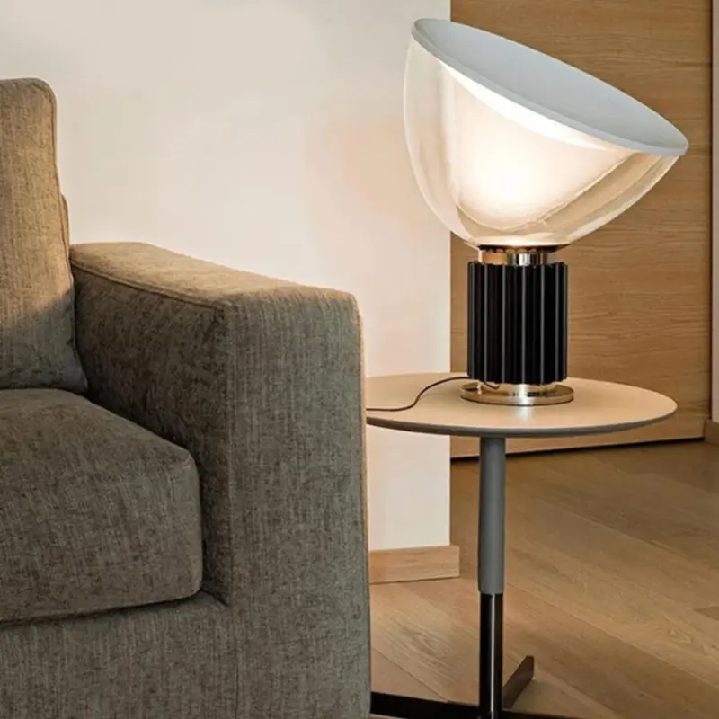 Italian Style Transparent Bowl Chrome Lamp