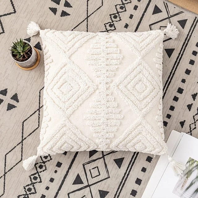 Ivory Tuft Pillow Cover -  - #tag1#