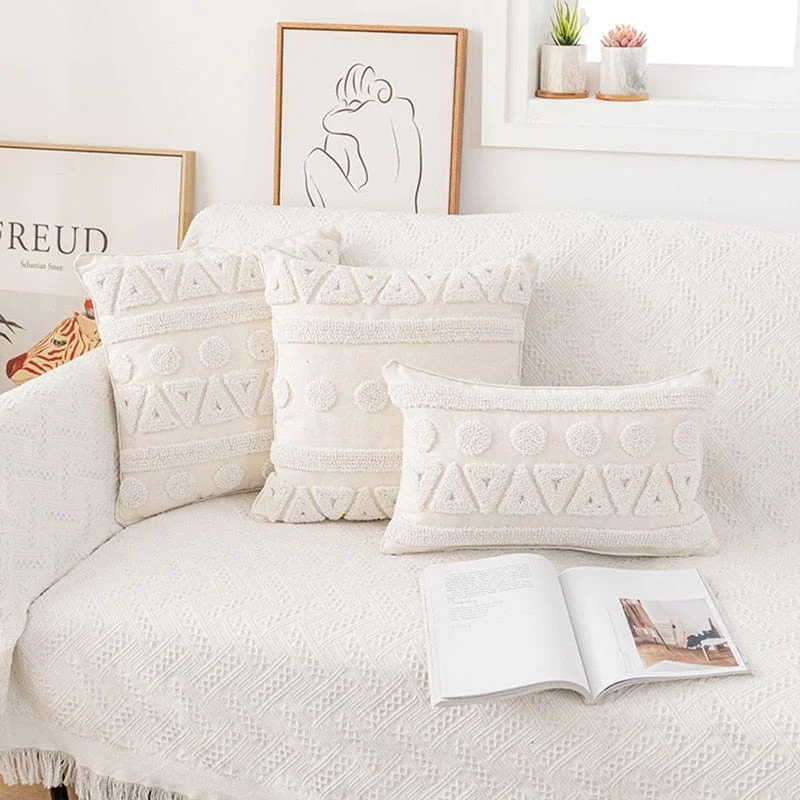 Ivory Tuft Pillow Cover -  - #tag1#