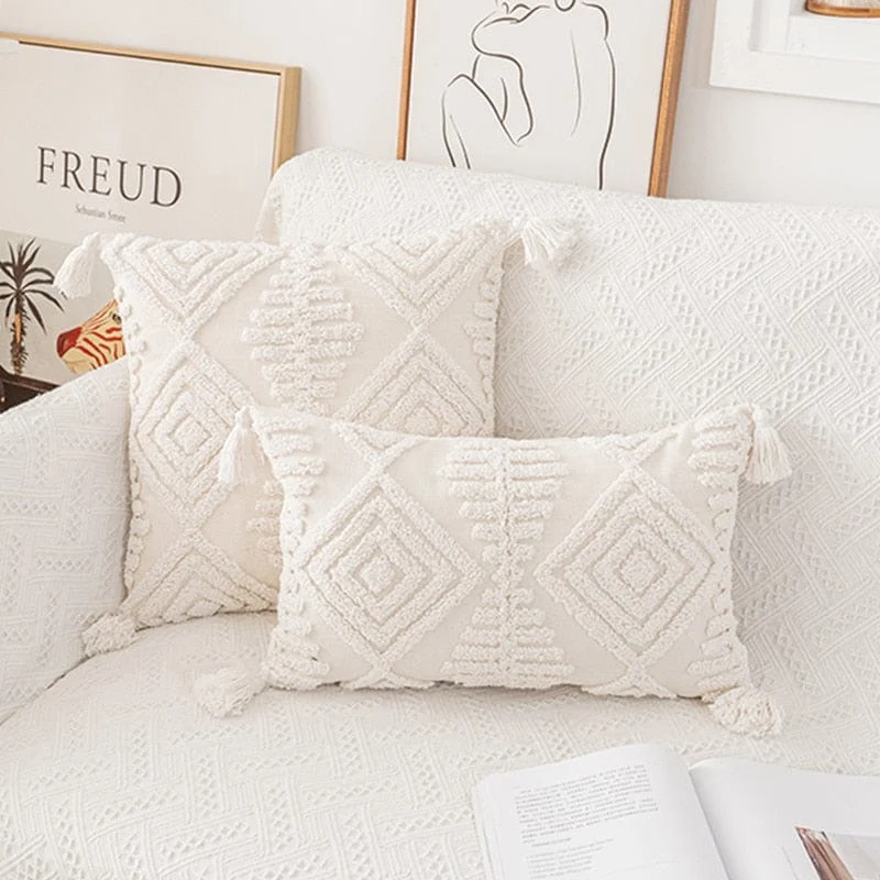 Ivory Tuft Pillow Cover -  - #tag1#