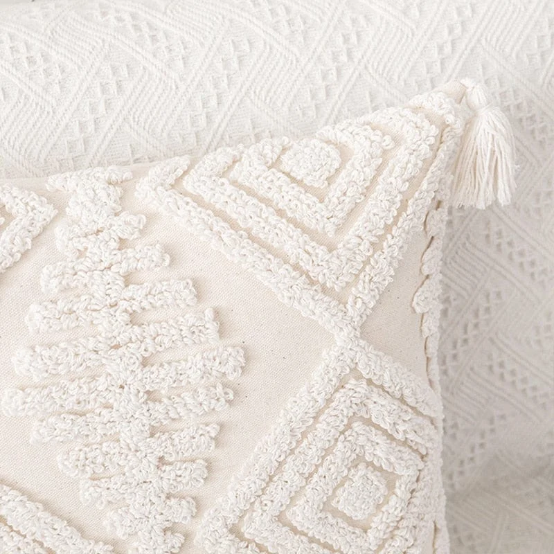 Ivory Tuft Pillow Cover -  - #tag1#