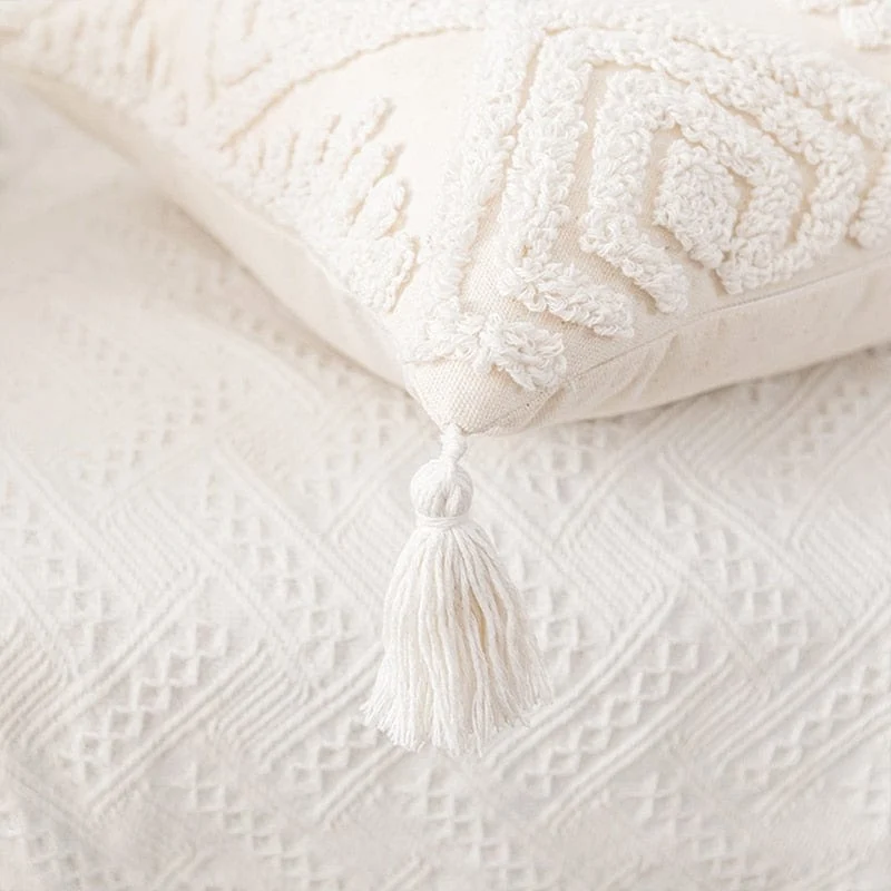 Ivory Tuft Pillow Cover -  - #tag1#