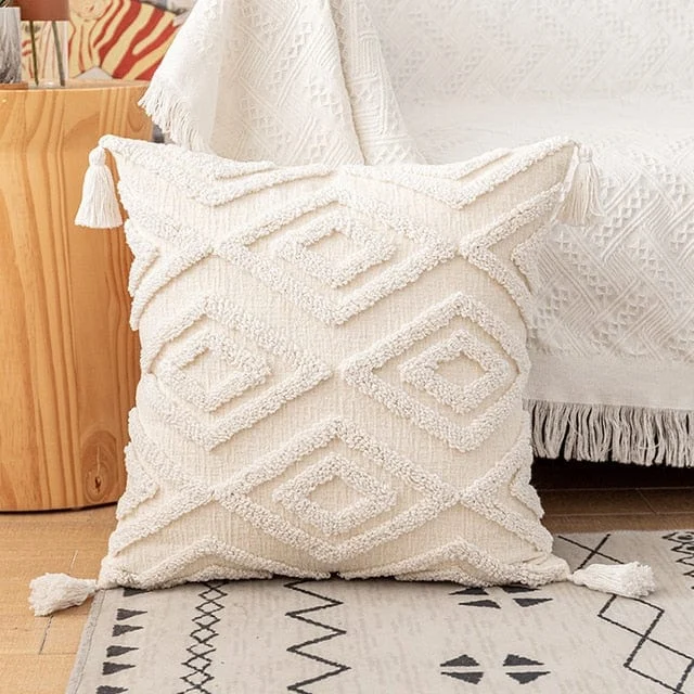 Ivory Tuft Pillow Cover -  - #tag1#