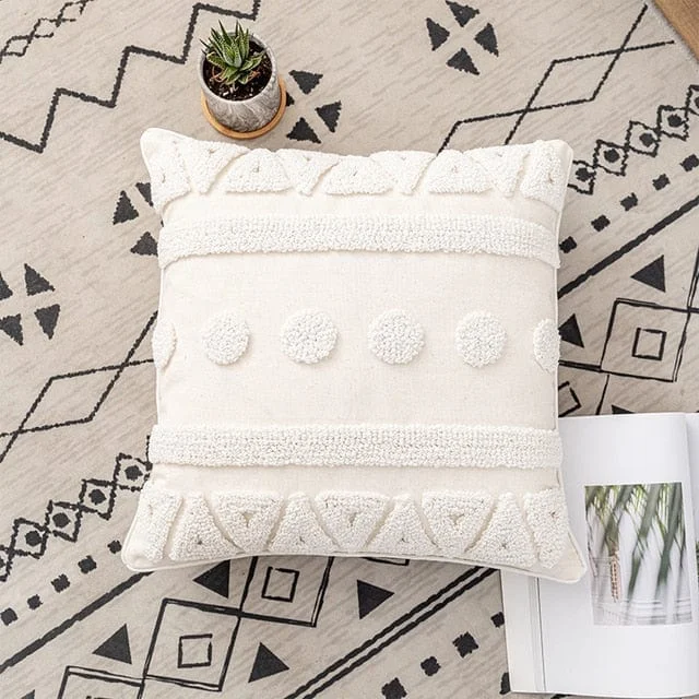 Ivory Tuft Pillow Cover -  - #tag1#