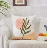 Jacquard Floral Design Cushion Cover tag1