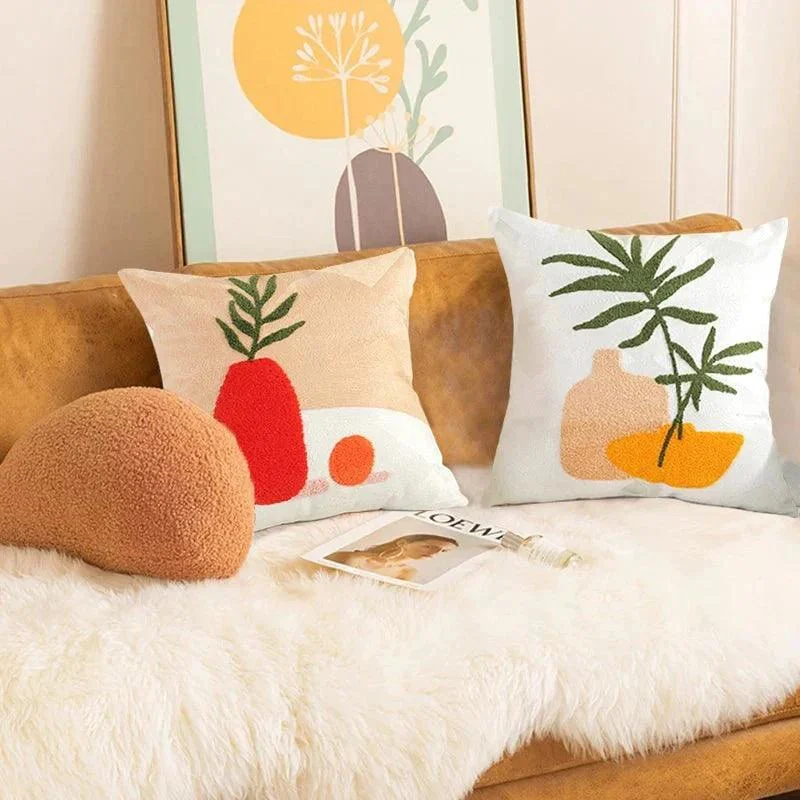 Jacquard Floral Design Cushion Cover -  - #tag1#