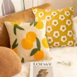 Jacquard Floral Design Cushion Cover tag1