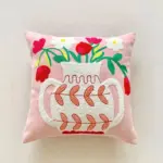 Jacquard Floral Design Cushion Cover tag1