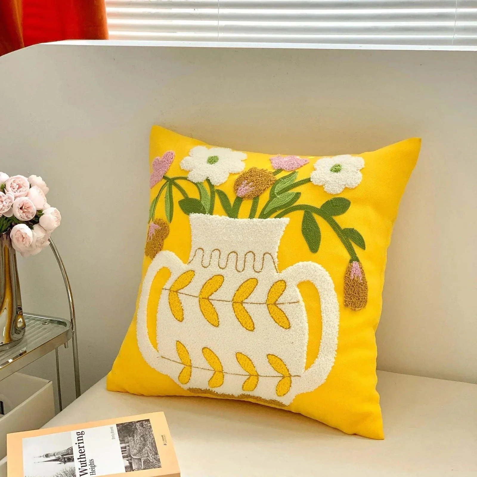 Jacquard Floral Design Cushion Cover -  - #tag1#