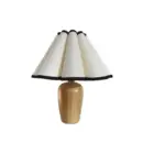 Japan Retro Wooden Table Lamp Fabric Desk Lighting Bedroom Bedside Lamp