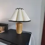 Japan Retro Wooden Table Lamp Fabric Desk Lighting Bedroom Bedside Lamp