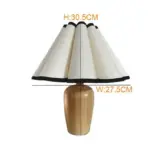 Japan Retro Wooden Table Lamp Fabric Desk Lighting Bedroom Bedside Lamp
